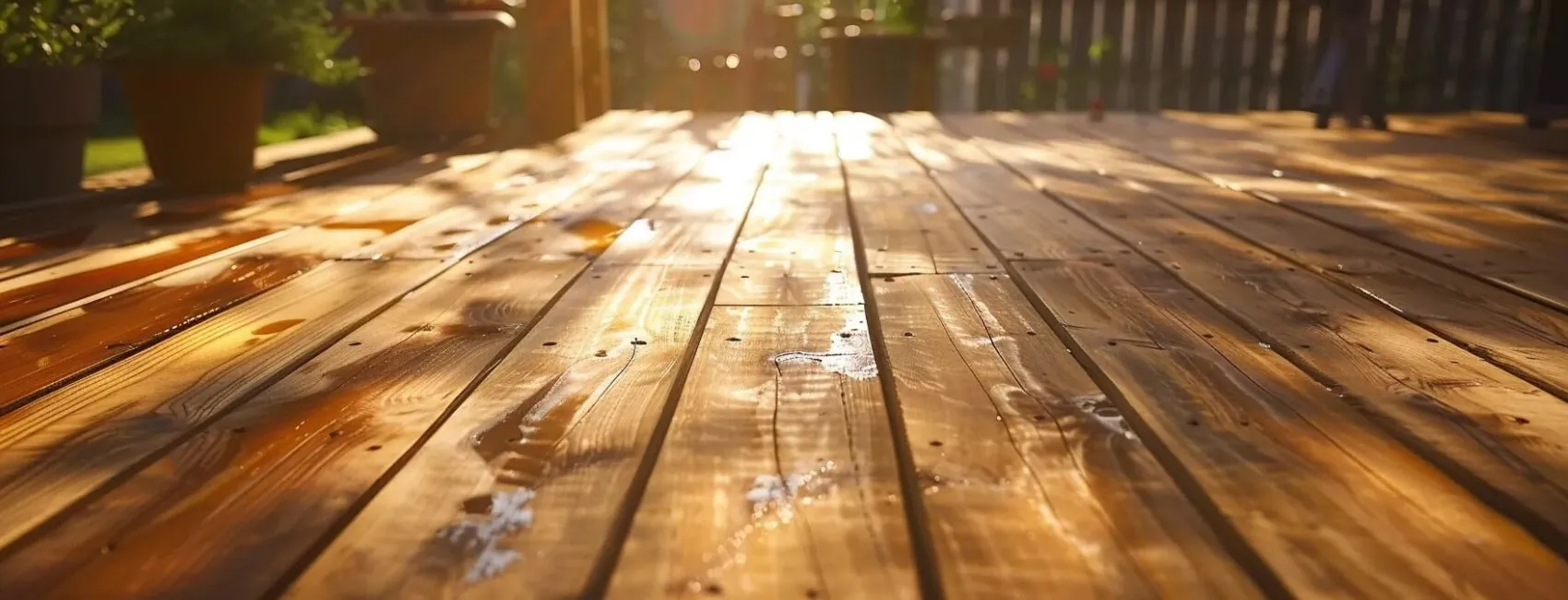 a professional contractor applying stain to a pressure-treated wood deck